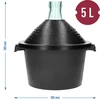 Glasballon til vin 5 L - i plastikkurv - 7 