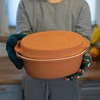 Glaseret romersk gryde 4,5 L (meander) - 20 