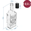 Klosterflaske 0,5 L, med skruelåg og tryk Hjemmebrændt - 6 
