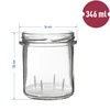 Krukke 350 ml med låg og presser - 6 stk. - 7 