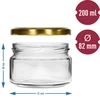 Lavt glas 200ml - med gyldent låg fi 82/6, 6 stk. - 5 
