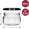 Lavt glas 200ml - med sort låg fi 82/6, 6 stk. - 5 
