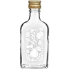 Lommelærkeflaske 200 ml med skruelåg og print "Frugter", motiv 2 ['flaske 0', '2 L', ' flaske til alkohol', ' flaske med print', ' likør', ' lommelærkeflaske', ' lommelærke til frugtlikør', ' flaske til frugtlikør', ' aftapning af hjemmelavede drikke', ' lommelærke med gyldent skruelåg', ' dekorative flasker til alkohol', ' stilfulde flasker til bryllup', ' små dekorative flasker', ' dekorativ flaske med skruelåg', ' flaske 200 ml', ' premiumflaske']