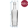 Princippet Flaske 500 ml med låg, 6 stk. - 6 