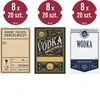 Selvklæbende etiketter 60x90 mm til flasker, vodka, 3 designs 20 stk. - 2 