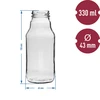 TO flaske til juice 330 ml med låg fi 43 - 6 stk. - 4 