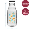 Twist off flaske 330 ml med skruelåg fi43 og farvet tryk - 6 stk. - 6 