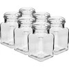 Twist-off glas 150ml Fire hjørner fi 53 med sort låg, 6 stk. - 3 