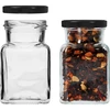 Twist-off glas 150ml Fire hjørner fi 53 med sort låg, 6 stk. - 4 