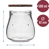 Twist-off krukke 500ml "Omvendt Amfora" med farvet låg fi 82/6, 6 styk. - 10 
