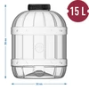 Uknuselig, multifunktionel krukke med sort låg, 15L - 5 