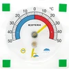 Universal termometer med hygrometer transparent, selvklæbende (-50°C til +50°C)  - 1 