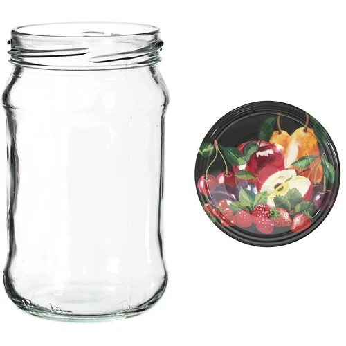 300 ml glas med farvet låg fi 66 - 6 stk. - 7
