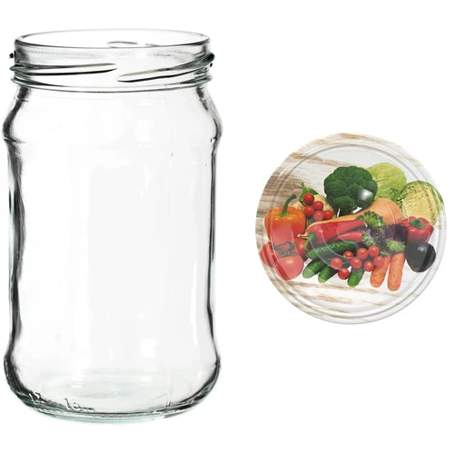 300 ml glas med farvet låg fi 66 - 6 stk. - 8