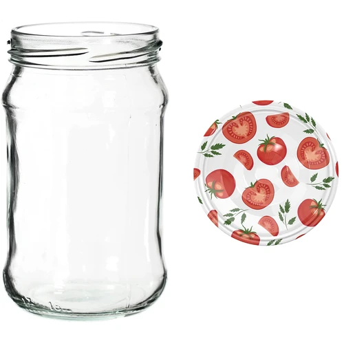 300 ml glas med farvet låg fi 66 - 6 stk. - 9