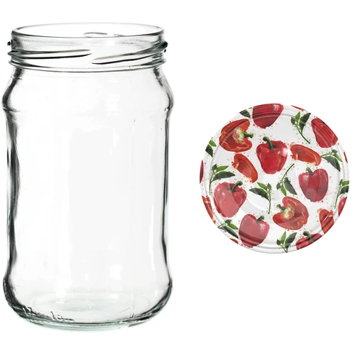300 ml glas med farvet låg fi 66 - 6 stk. - 10
