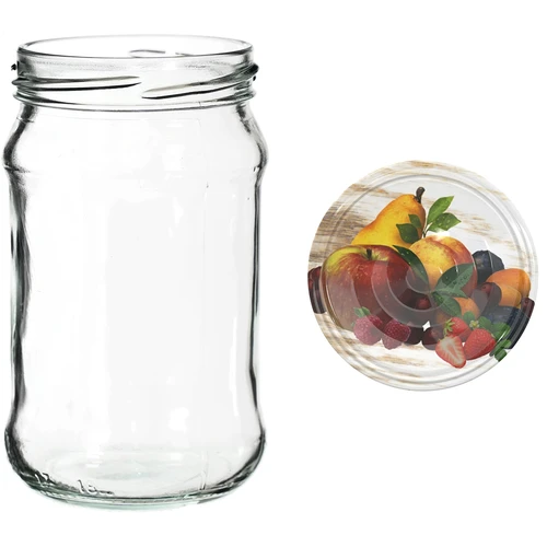 300 ml glas med farvet låg fi 66 - 6 stk. - 4