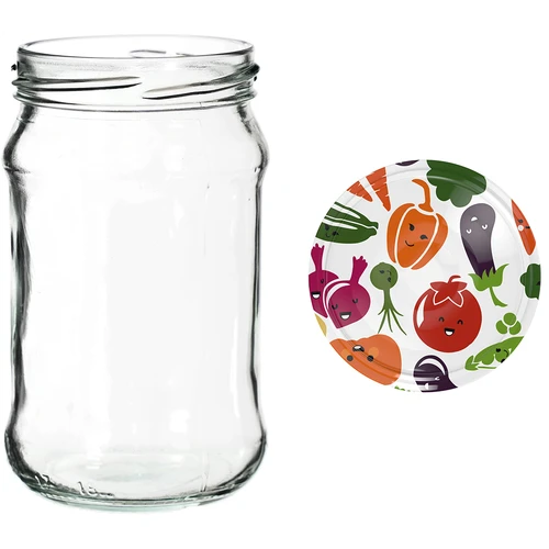 300 ml glas med farvet låg fi 66 - 6 stk. - 12