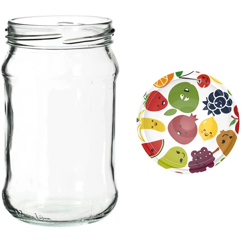 300 ml glas med farvet låg fi 66 - 6 stk. - 13