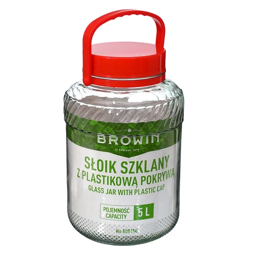 5 L krukke med plastiklåg - 5