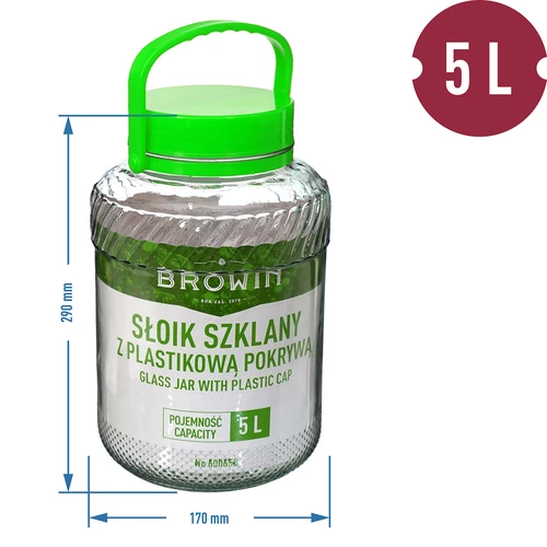 5 L krukke med tang - grøn låg - 6