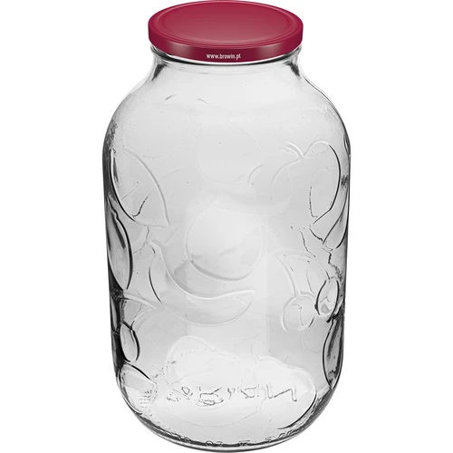 5L krukke med ornament låg bordeaux fi 100  - 1 