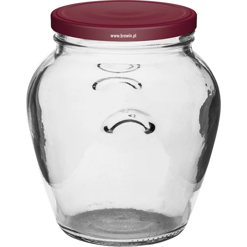Amfora krukke 580 ml (fi 82) med bordeaux låg 6 stk - 2