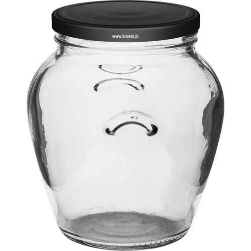 Amfora krukke 580 ml (fi 82) med sort låg 6 stk. - 2