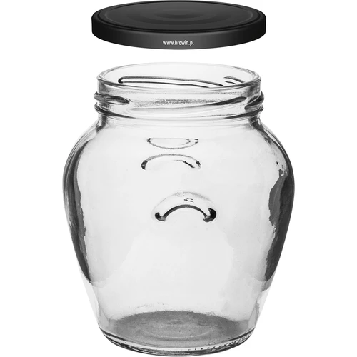 Amfora krukke 580 ml (fi 82) med sort låg 6 stk. - 3