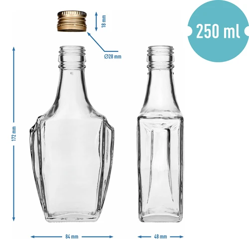 Art Deco flaske 250ml med låg fi28 - 6