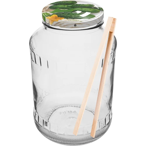 Beholder 1,5 L, fi 82/6 med farvet låg + tang  - 1 