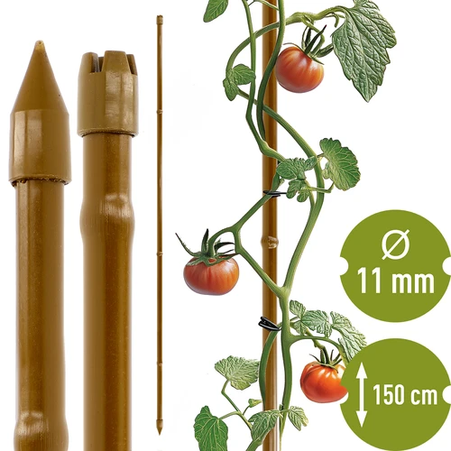 Belagt stålstang i bambusform, 150 cm x 11mm  - 1 