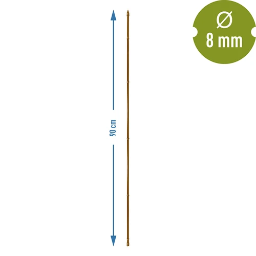 Belagt stålstang i bambusform, 90 cm x 8 mm - 3