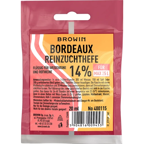 Bordeaux vingær, 20 ml DE/EN  - 1 