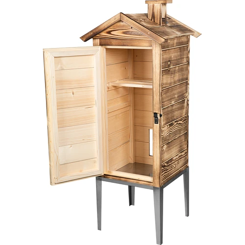 Brændefyret røgekammer – af grantræ, 200 l, med understel i rustfrit stål - 2