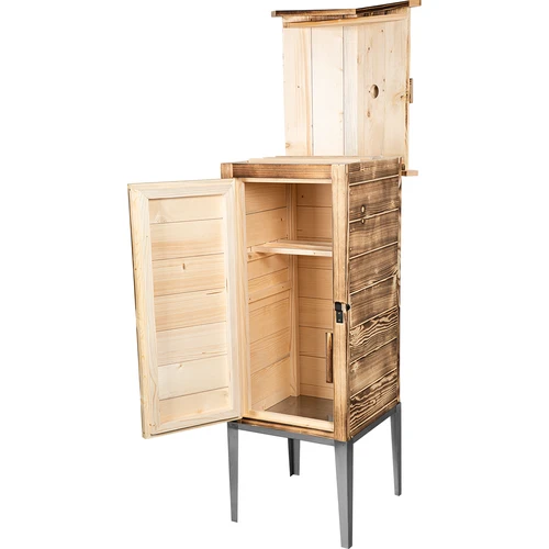 Brændefyret røgekammer – af grantræ, 200 l, med understel i rustfrit stål - 3