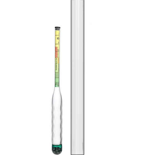 Brudsikkert salinometer med reagensglas, måleområde: 0-300 g salt/L  - 1 