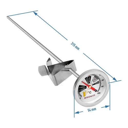Bryggetermometer (0°C til +100°C) 31,5cm - 3