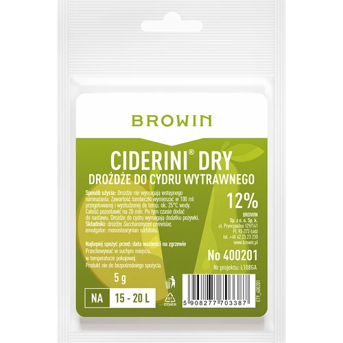 Cidergær Ciderini Dry, 5 g  - 1 
