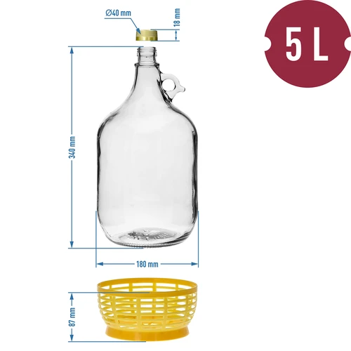 Dameballon 5 L med låg og plastik kurv - 9