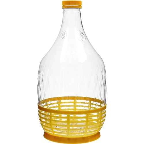 Damejeanne Dama 5 L PET, med skruelåg og kurv