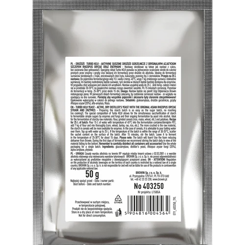 Destillerigær Turbo Koji, 50 g (uden maltning!) - 2