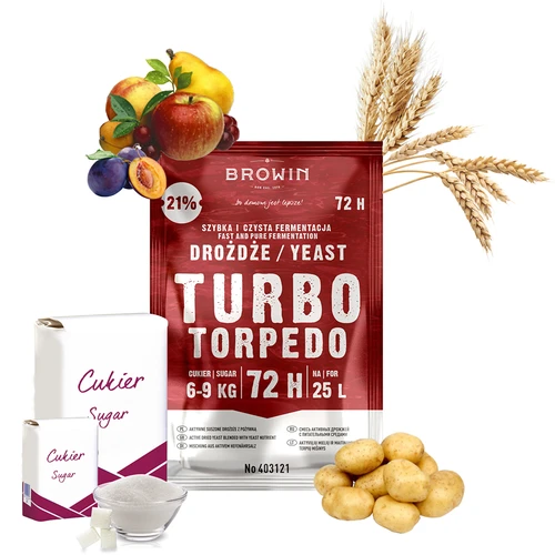 Destillerigær Turbo Torpedo 72h 21% - 120 g - 6
