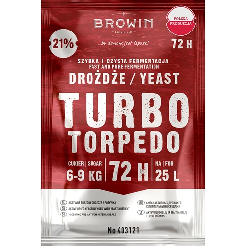 Destillerigær Turbo Torpedo 72h 21% - 120 g  - 1 
