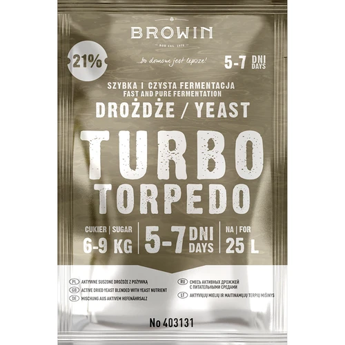 Destilleringsgær Turbo Torpedo 5-7 dage 21% 100g - 2