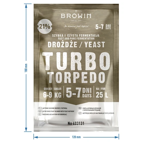 Destilleringsgær Turbo Torpedo 5-7 dage 21% 100g - 7