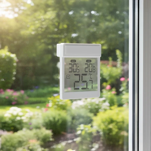 Digitalt udendørs vinduestermometer, selvklæbende, fra Soens - 9