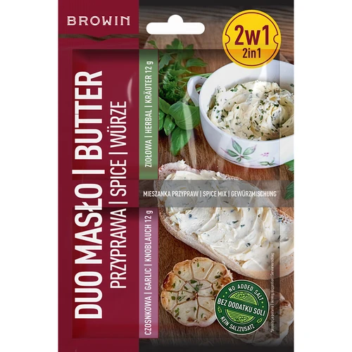 Duo Smør - hvidløgskrydderi og urtekrydderi 2 i 1, 2 x 12g  - 1 