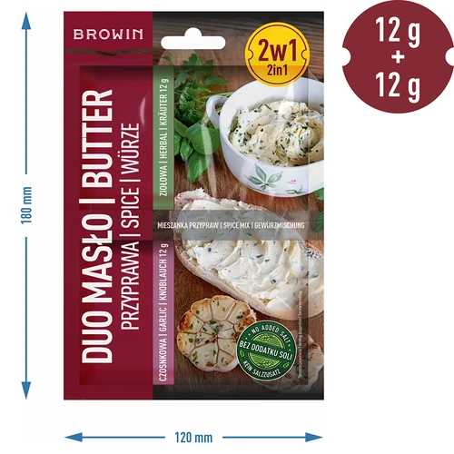 Duo Smør - hvidløgskrydderi og urtekrydderi 2 i 1, 2 x 12g - 4