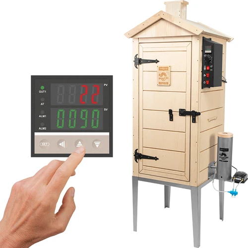 Elektrisk røgeovn dragON PLYWOOD NATURE 100E med elektrisk varmemodul og styring
